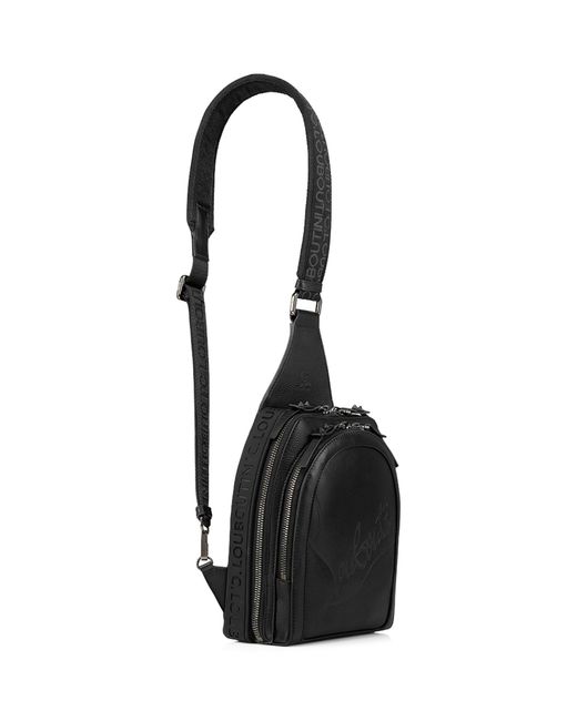 Christian Louboutin Black Loubifunk Leather One-strap Backpack for men