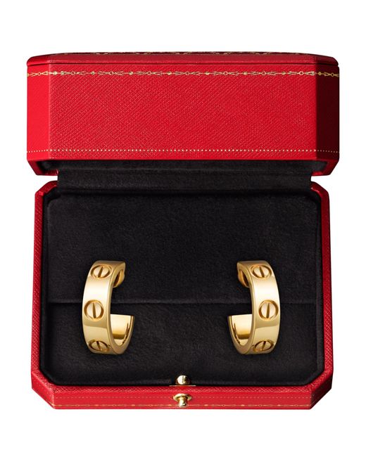 Cartier Metallic Yellow Gold Love Hoop Earrings