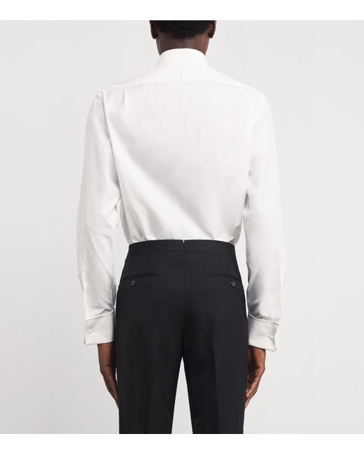 Ralph Lauren White Cotton Tuxedo Dress Shirt for men