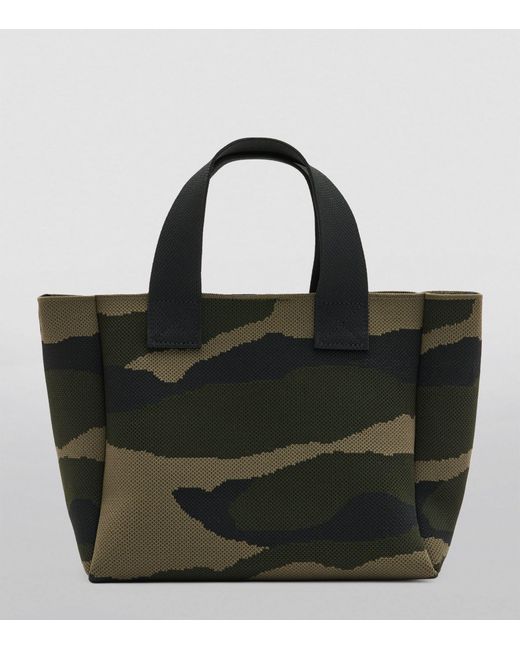 AllSaints Black Mini Knitted Camouflage Izzy Tote Bag