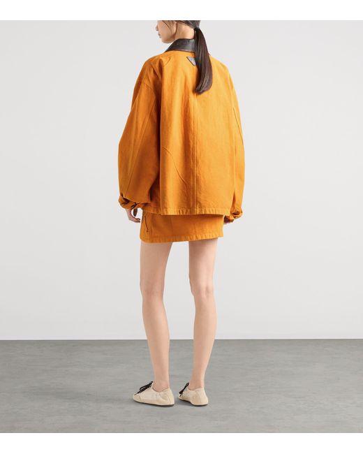 Prada Orange Canvas Mini Skirt