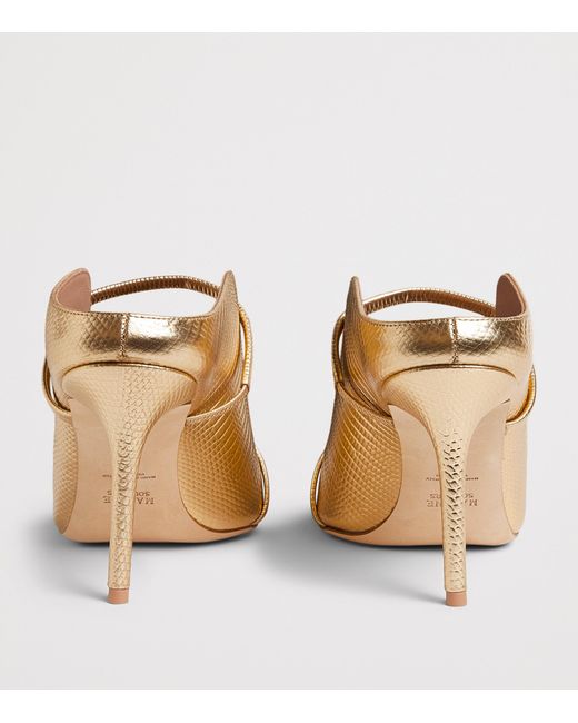 Malone Souliers Natural X Harrods Exclusive Metallic Leather Embossed Maureen Mules 85