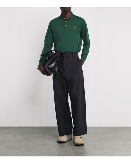 Polo Ralph Lauren Green Cotton Long-Sleeve Polo Shirt for men