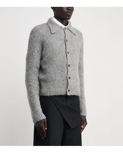 Dries Van Noten Gray Alpaca-Wool-Blend Cardigan for men