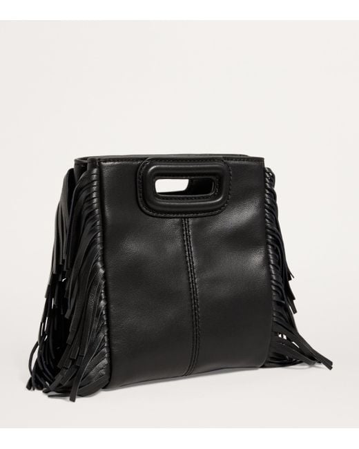 Maje Black Mini Leather 'M' Top-Handle Bag
