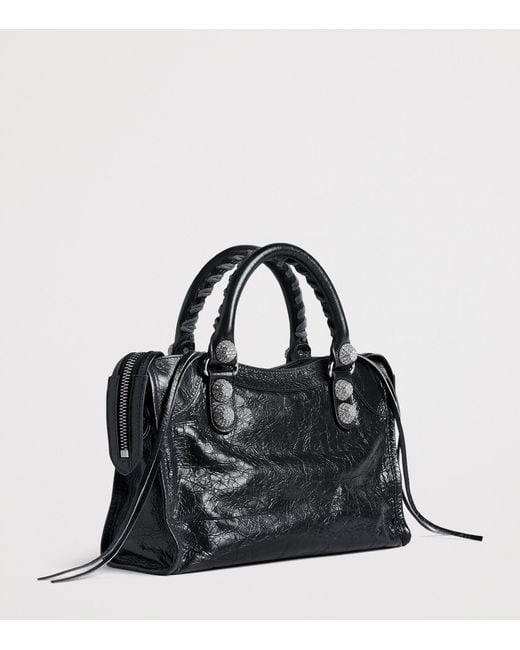 Balenciaga Black Small Leather Embellished Le City Top-Handle Bag