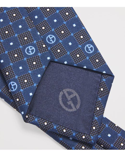 Giorgio Armani Blue Silk Jacquard Tie for men