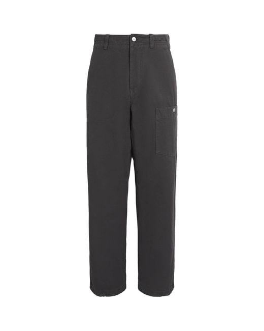 Stone Island Gray Slub Cotton Marina Trousers for men