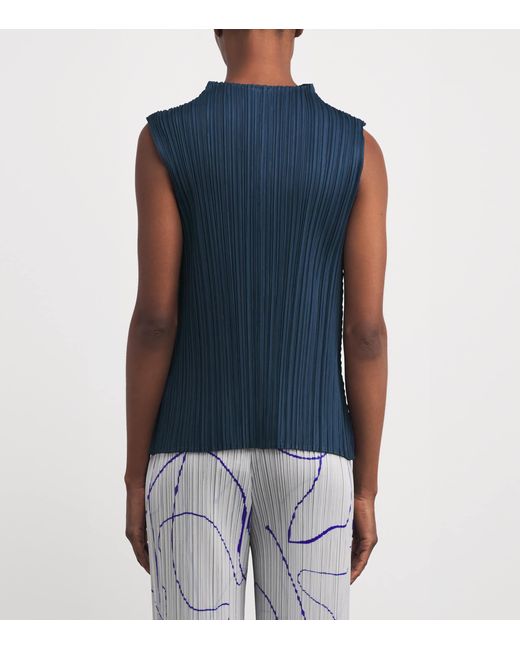Pleats Please Issey Miyake Blue Mellow Pleats Top