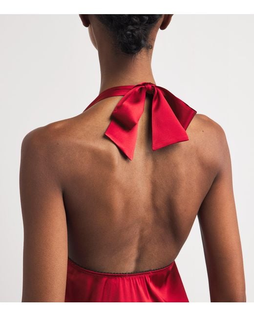Gilda & Pearl Red Silk Muse Babydoll Slip Dress