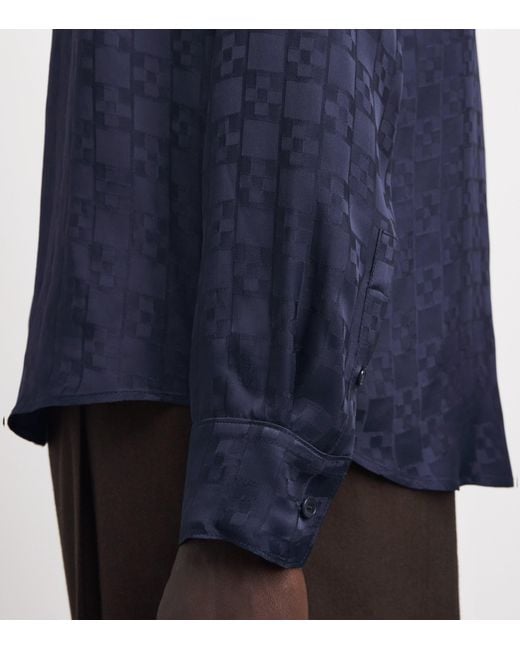 Sandro Blue Jacquard Square Cross Shirt for men