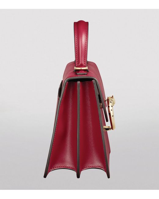 Cartier Red Leather Mini Panthère De Top-Handle Bag