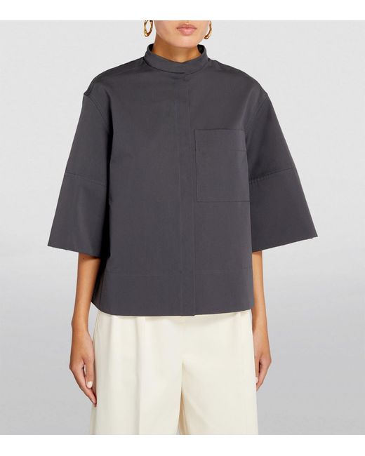 Jil Sander Gray Cotton-silk Oversized Shirt
