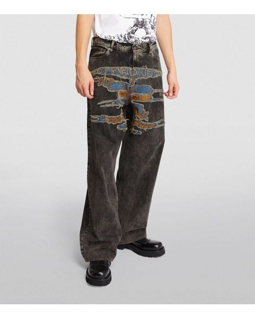 Y. Project Paris' Best Patch Wide-leg Jeans in Gray for Men | Lyst