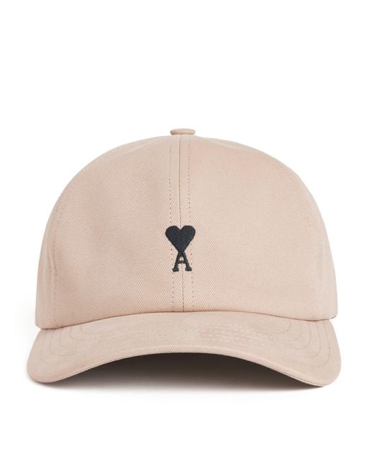 AMI Natural Cotton Logo Embroidered Baseball Cap for men