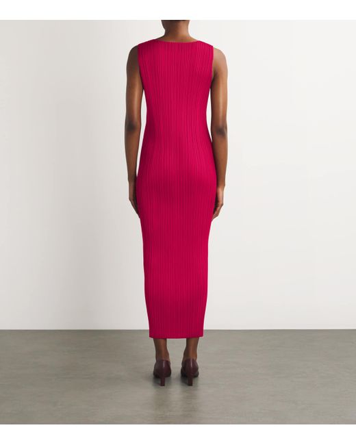 Pleats Please Issey Miyake Pink New Colorful Basics Maxi Dress