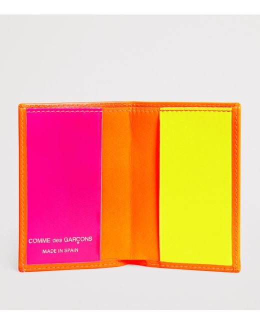 Comme des Garçons Orange Leather Super Fluo Cardholder for men