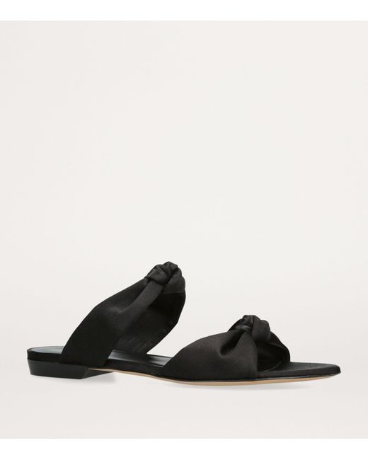 Le Monde Beryl Black Knotted Flat Sandals
