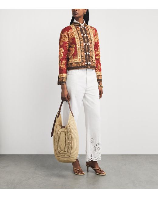 Zimmermann Brown Cotton Printed Aster Bomber Jacket