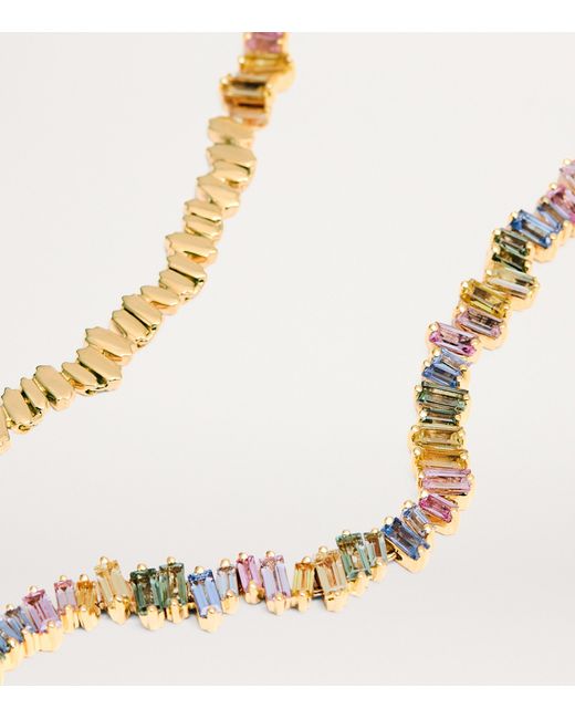 Suzanne Kalan Metallic And Pastel Sapphire Bold Tennis Necklace
