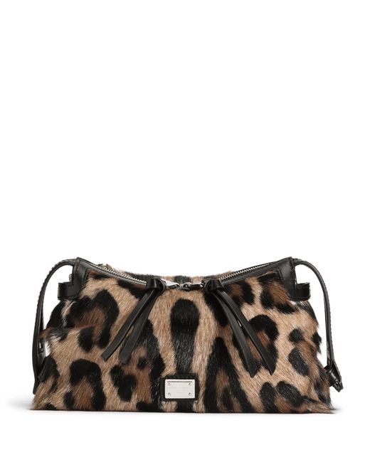 Dolce & Gabbana Black Goat Hair Vittoria Top-Handle Bag