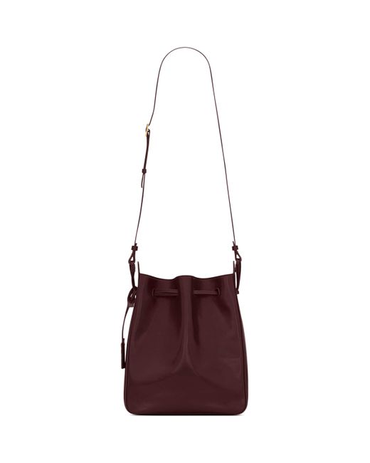 Saint Laurent Red Leather Bucket Bag