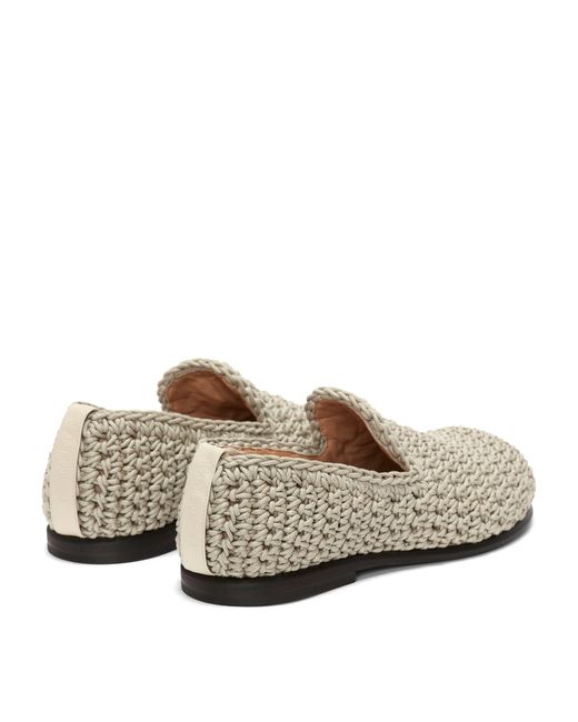 J.W. Anderson Natural Crochet Mocassin Loafers