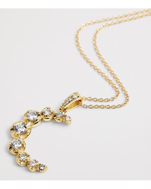 Jennifer Meyer Metallic And Diamond Moon Necklace