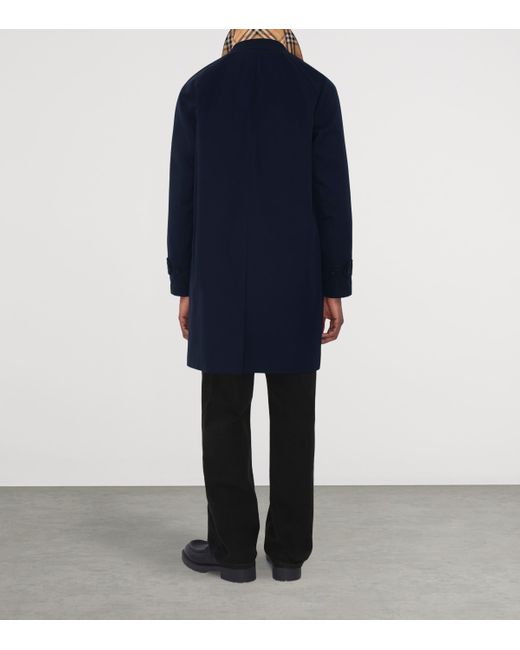 Burberry Blue Mid-Length Camden Heritage Car Coat for men