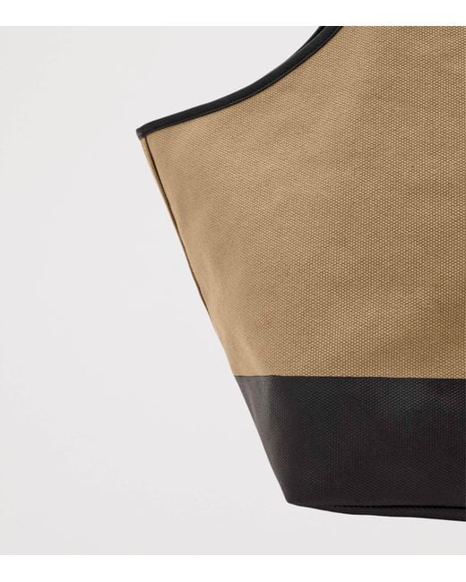 AllSaints Natural Canvas And Leather Siloh Tote Bag