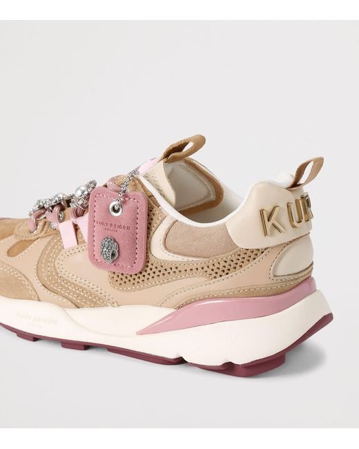 Kurt Geiger Pink Suede Kurt Runner Sneakers