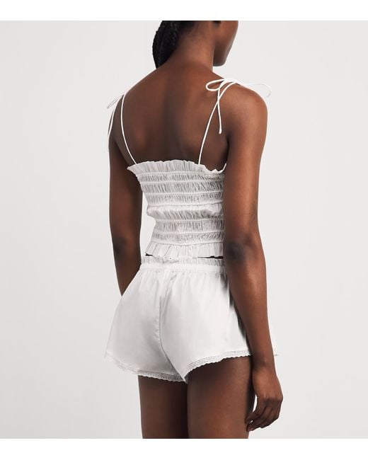 Skims White Cotton-Blend Poplin Apparel Cami Top