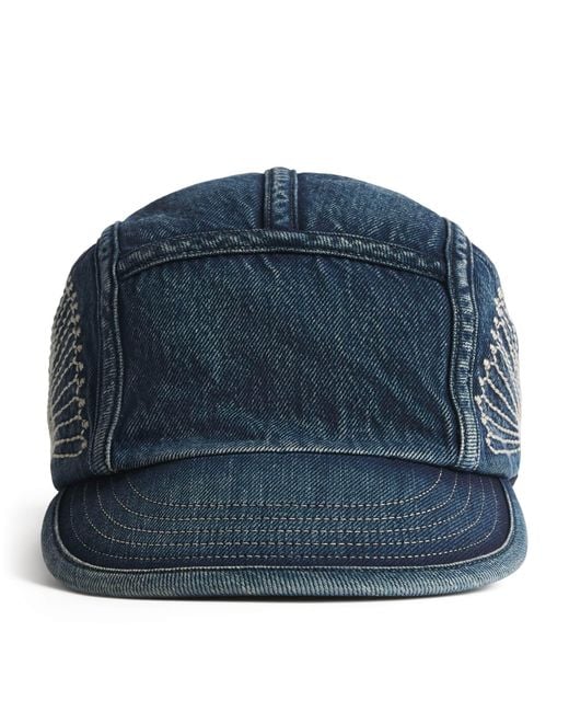 Kapital Blue Denim Furoshiki Camp Cap for men
