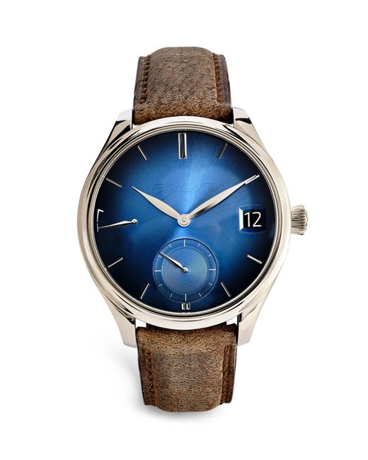 H. Moser & Cie Blue White Gold Endeavour Watch 42mm for men