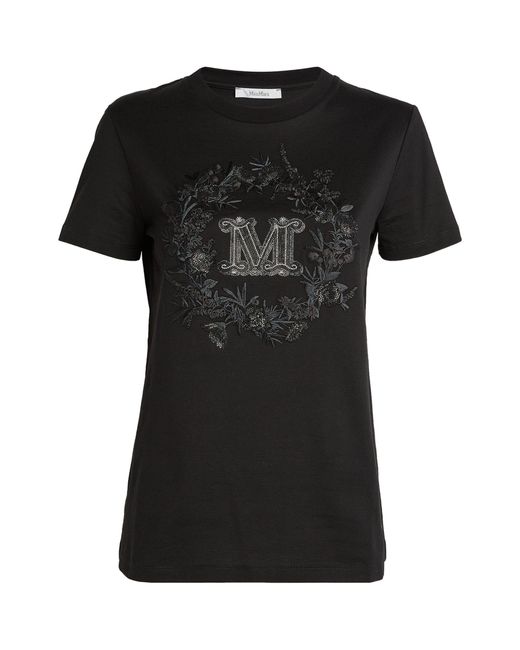 Max Mara Black Embellished T-shirt