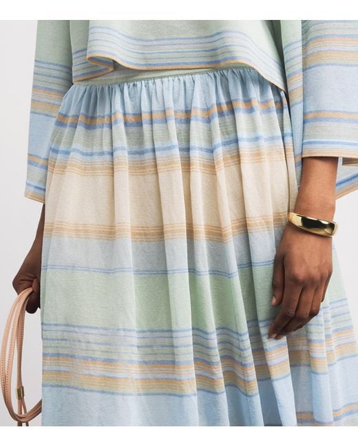 Zimmermann Blue Indra Stripe Maxi Skirt
