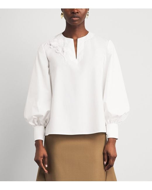 Huishan Zhang White Poplin Matis Top
