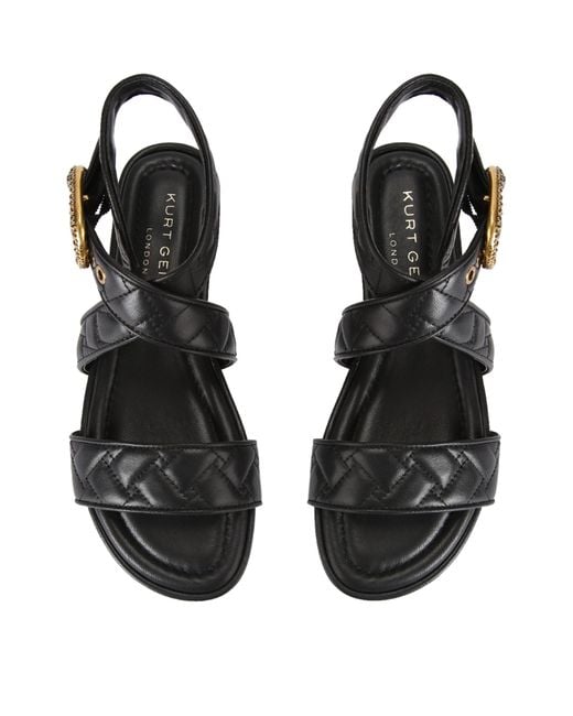 Kurt Geiger Black Leather Mayfair Sandals 30