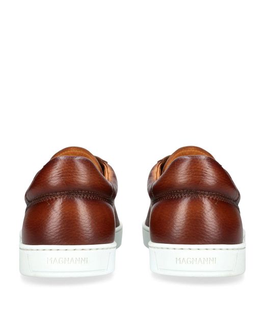 Magnanni Shoes Brown Leather Costa Lo Sneakers for men