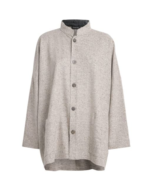 Eskandar Gray Virgin Wool Mandarin-Collar Jacket