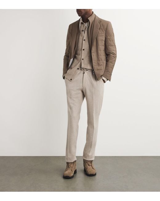 Corneliani Brown Technical Quilted Blazer for men