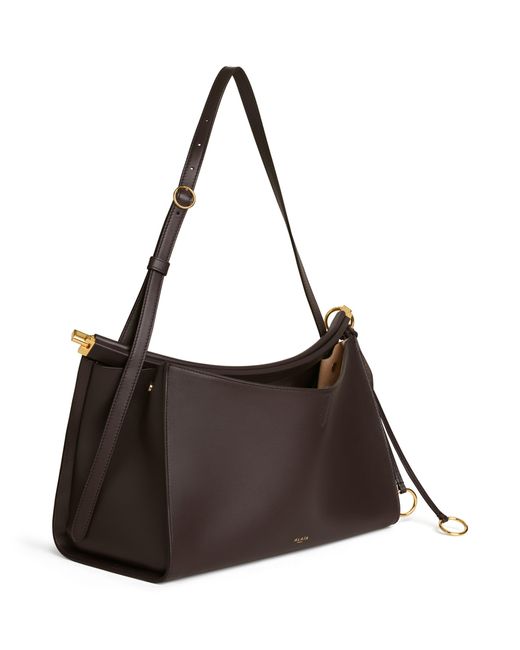 Alaïa Brown Leather Le Click Pocket 35 Shoulder Bag