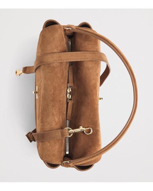 Sandro Brown Suede Le Grand Bazaar Top-Handle Bag