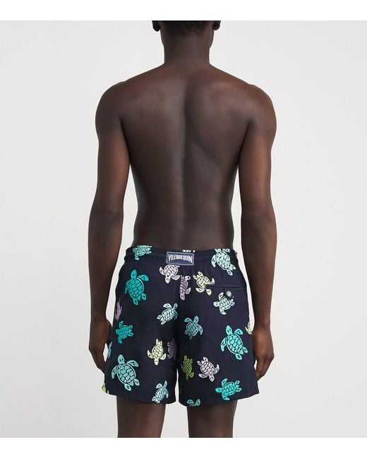Vilebrequin Blue Embroidered Turtle Mistral Swim Shorts for men