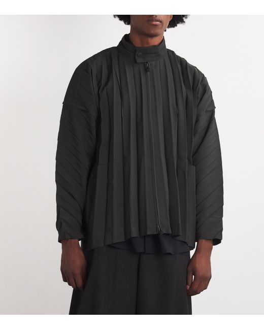 Homme Plissé Issey Miyake Black Pleated Jacket for men