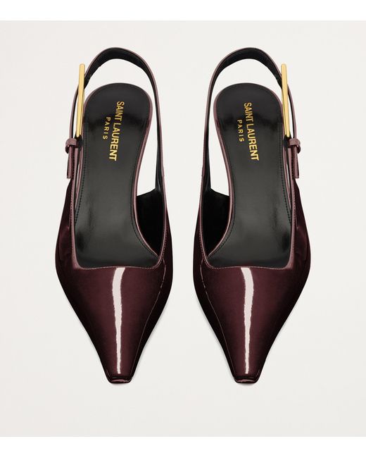 Saint Laurent Red Patent Leather Lee Slingback Pumps 75