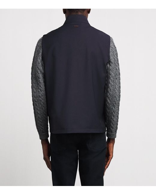 Eton of Sweden Blue Lana Tech Gilet for men