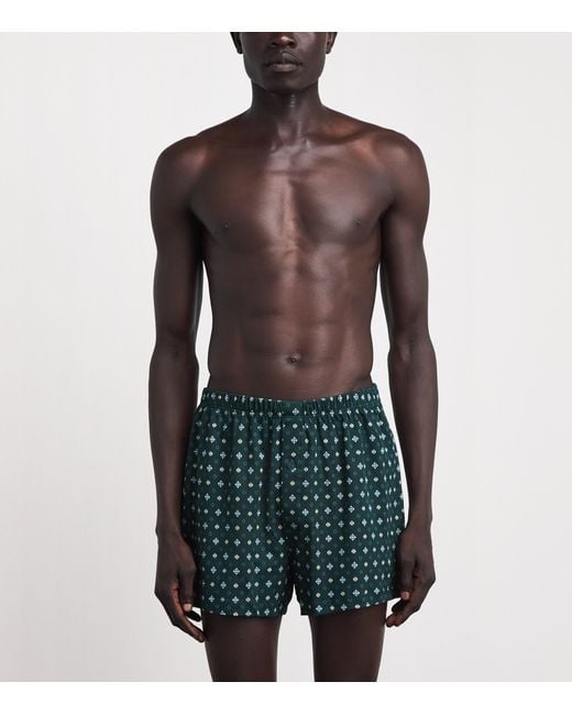 Hanro Green Cotton Boxer Shorts for men