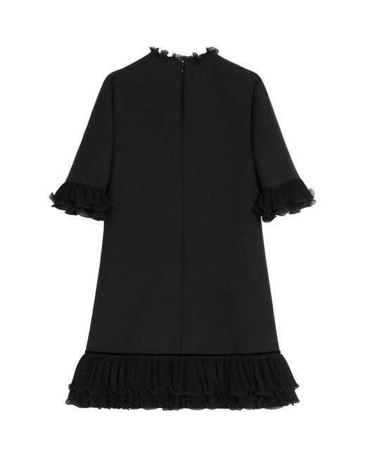 Valentino Black Silk Ruffled Mini Dress