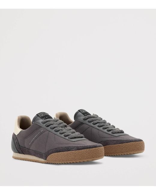 AllSaints Brown Leather Harri Low-Top Sneakers for men